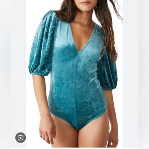 NWT Intimately Free people “Don't You Wish”Bodysuit in Deep Teal size x small